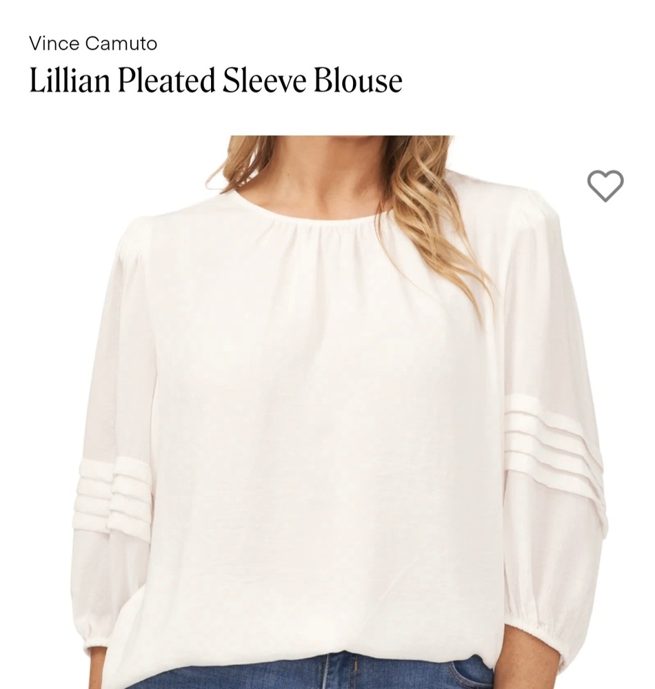 Vince Camuto pleated sleeve blouse